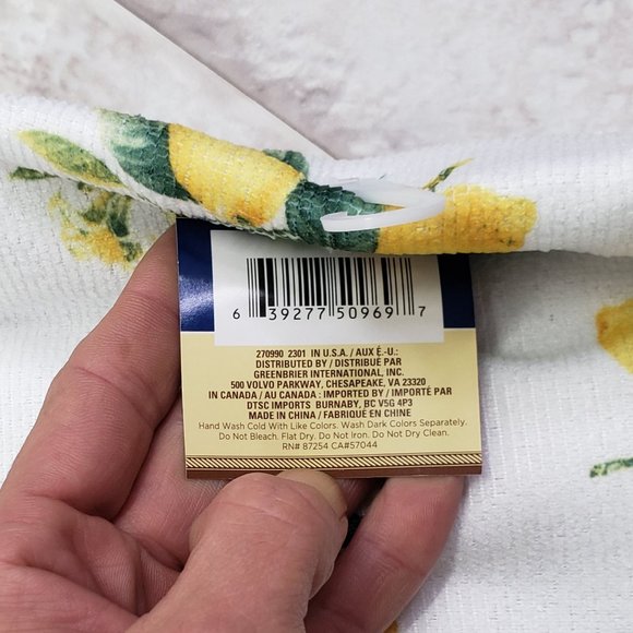 2 Dish Towel Heavy Weight Home Collection Kitchen Lemon Print 15" X 25" - Picture 7 of 8